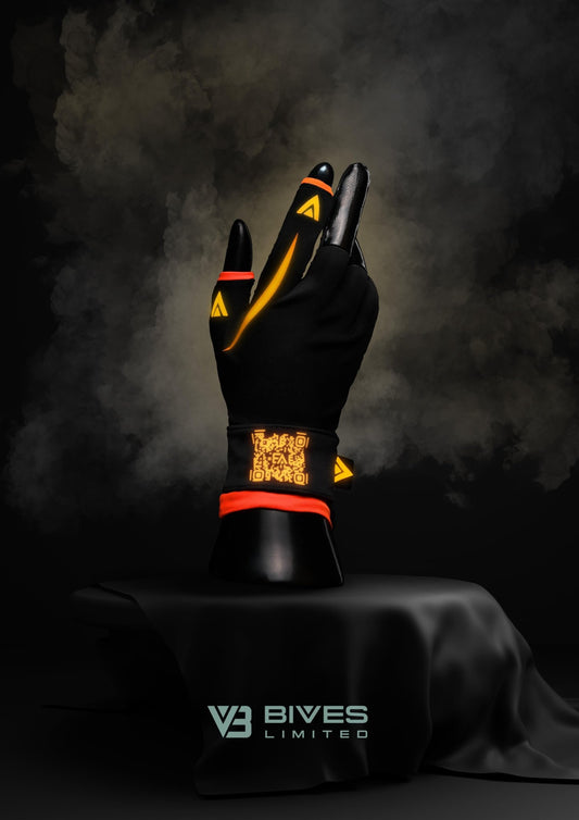 Bives Limited V3 Black flexible, rutschfeste Handschuhe mit offener Fingerkuppe, ideal für Lager, Logistik, Zusteller